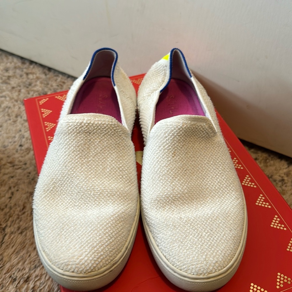 Rothy’s size 9 white slip ons